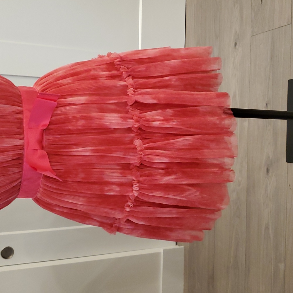 Dress the Population Pink Ruffled Womens mini Dress Size S like new fully lined - Picture 5 of 9